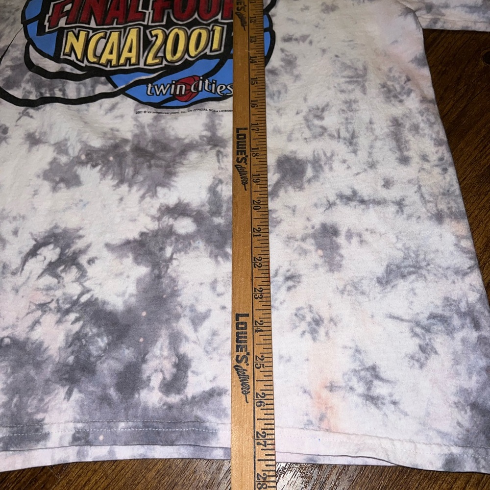 Y2K Lee NCAA ‘01 Final Four Gray White Tie-Dye Long Sleeve Cotton Shirt Size M - Picture 8 of 10